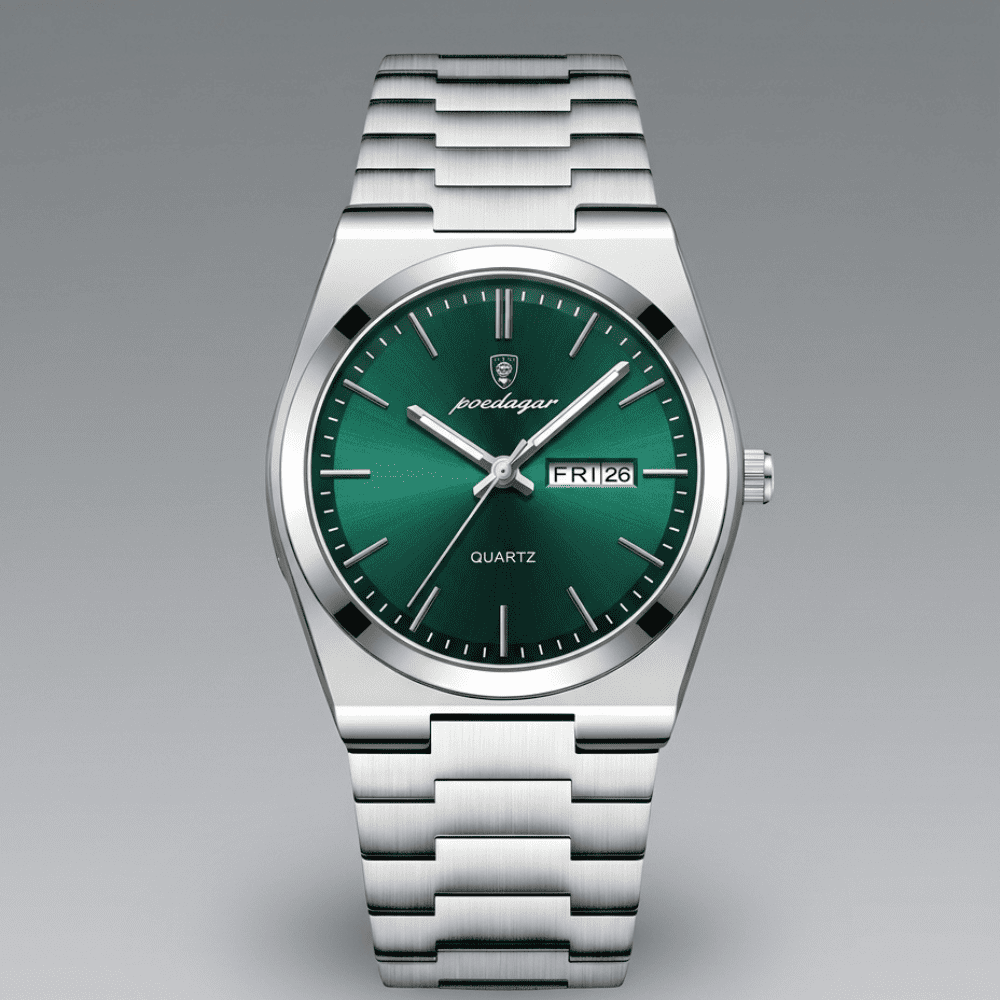 Quartz Watch – Stainless Steel Emerald Green Edition