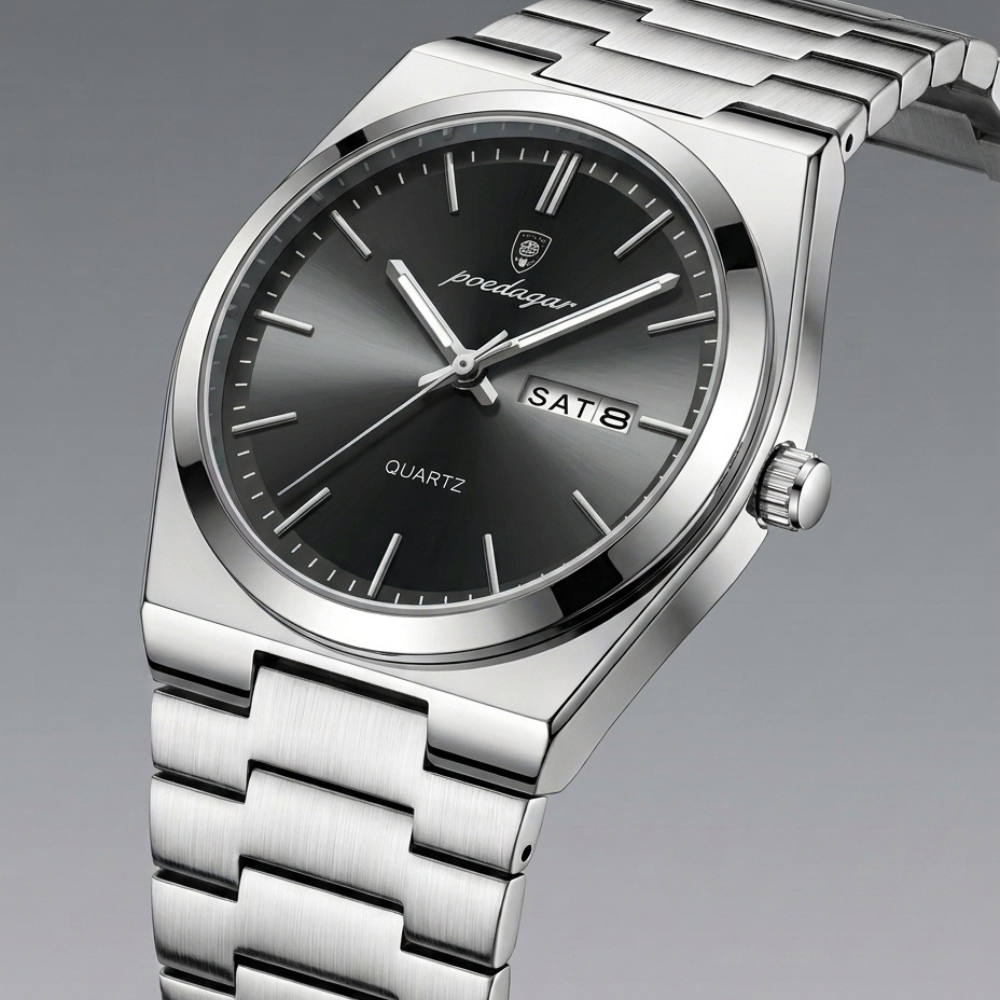 Quartz Watch – Stainless Steel Emerald Green Edition