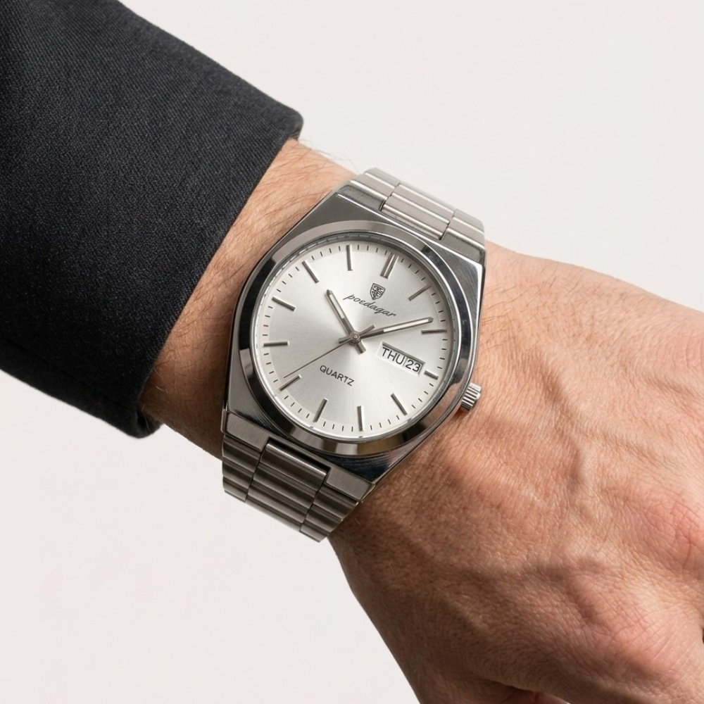 Quartz Watch – Stainless Steel Emerald Green Edition