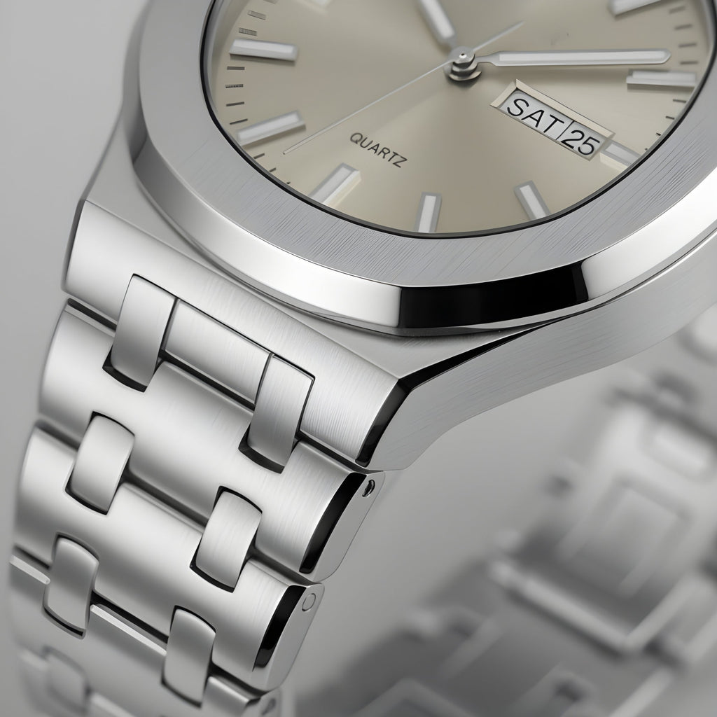 Quartz Watch – Steel Day-Date Luminous Edition