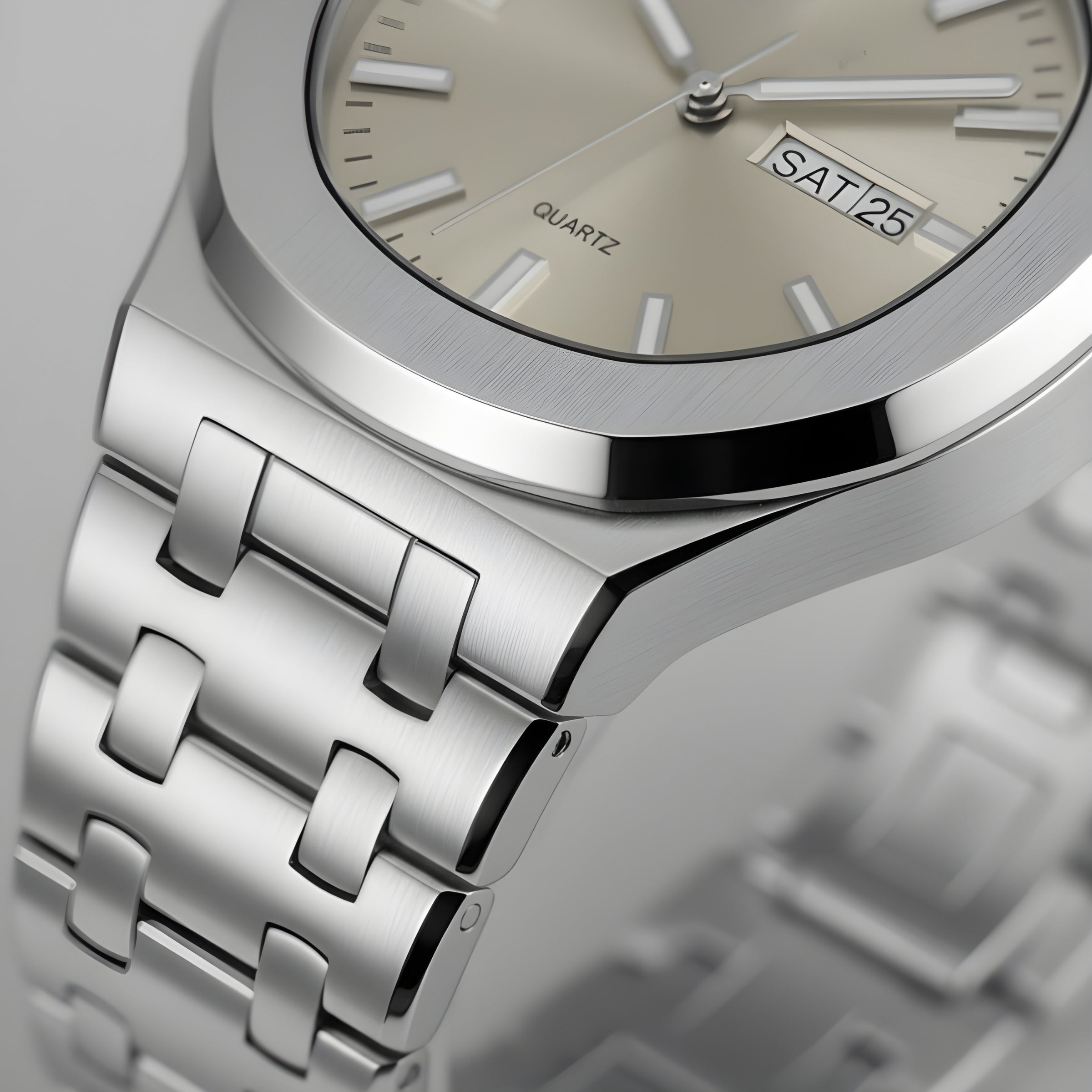 Quartz Watch – Steel Day-Date Luminous Edition
