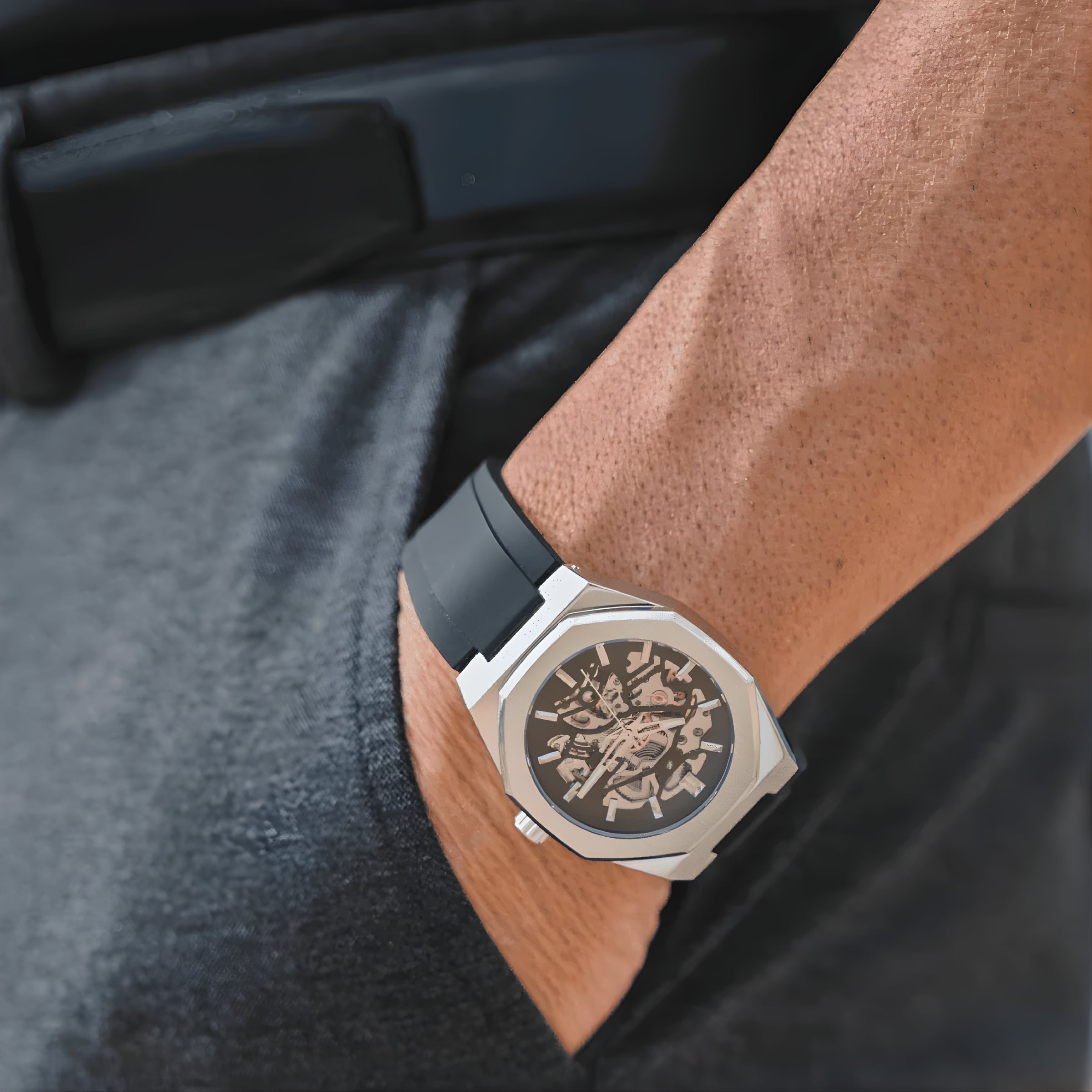Automatic Watch – Octagonal Steel Silicone Edition