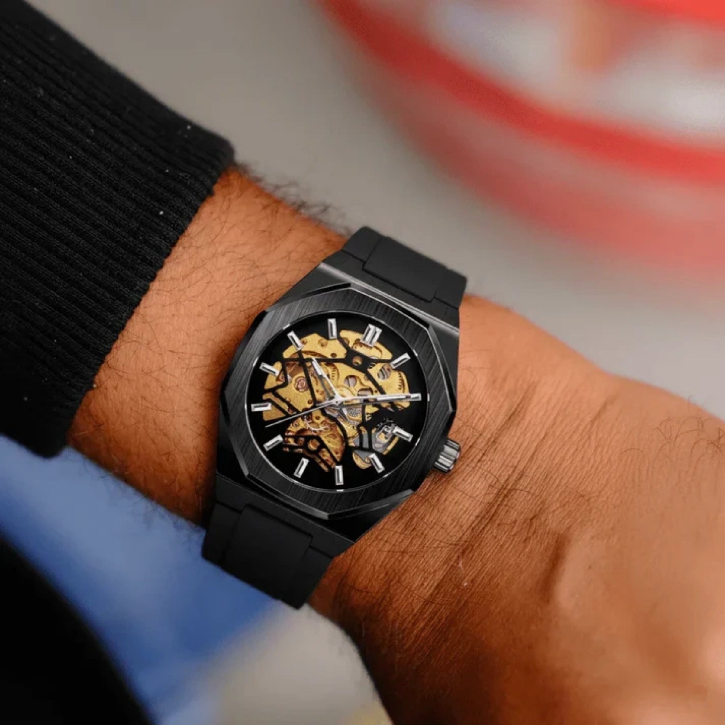 Automatic Watch – Octagonal Steel Silicone Edition