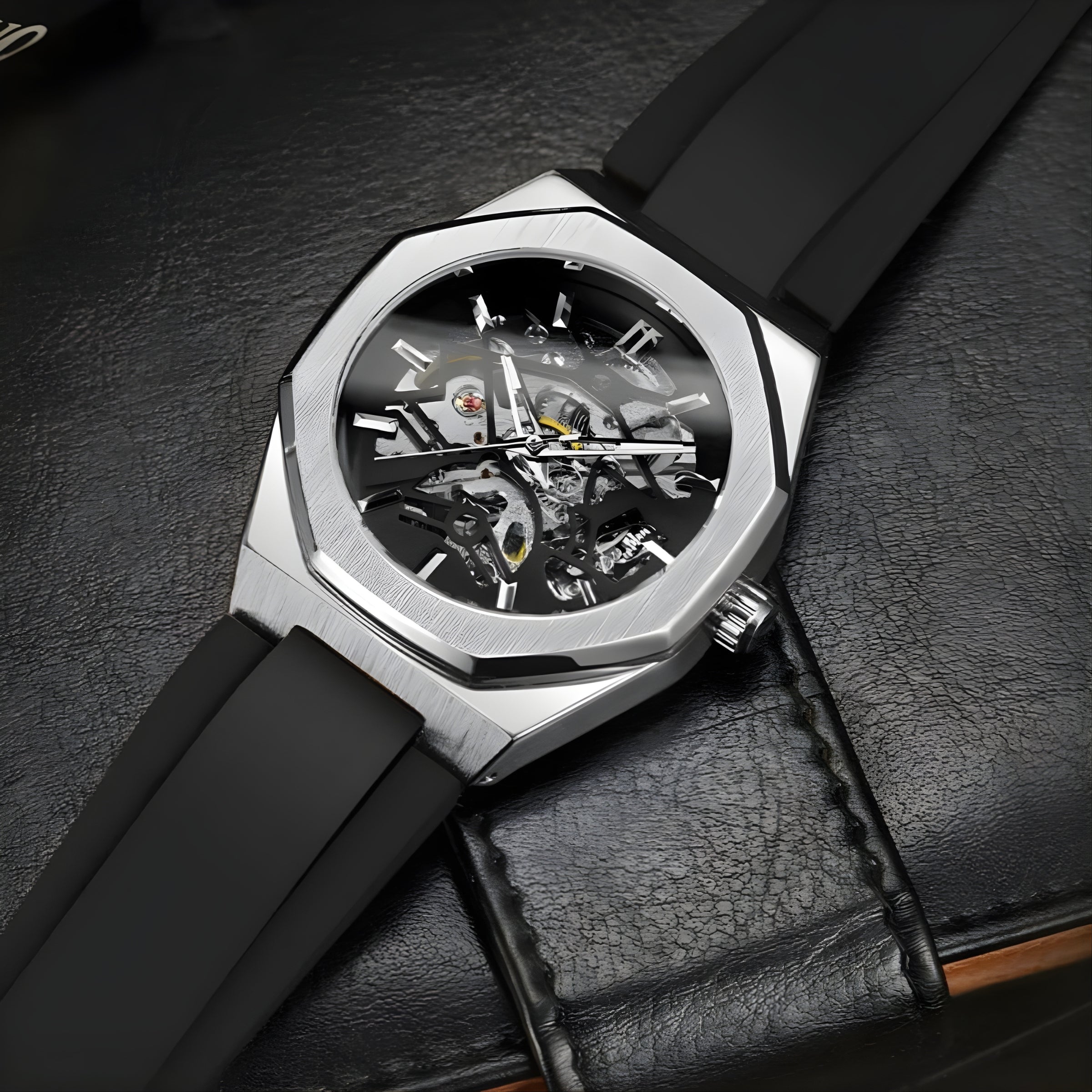 Automatic Watch – Octagonal Steel Silicone Edition