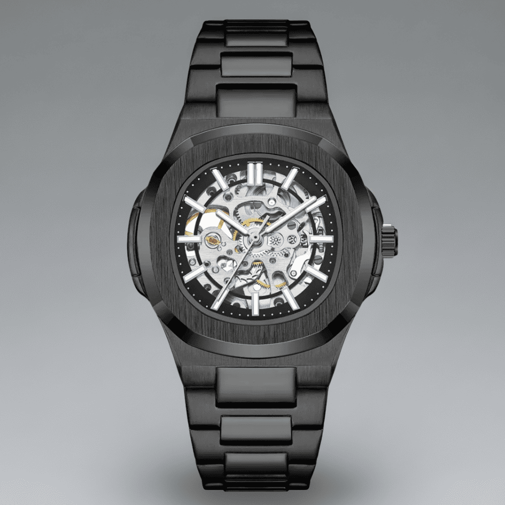 Automatic Watch – Steel Blue Nautilus-Style Edition