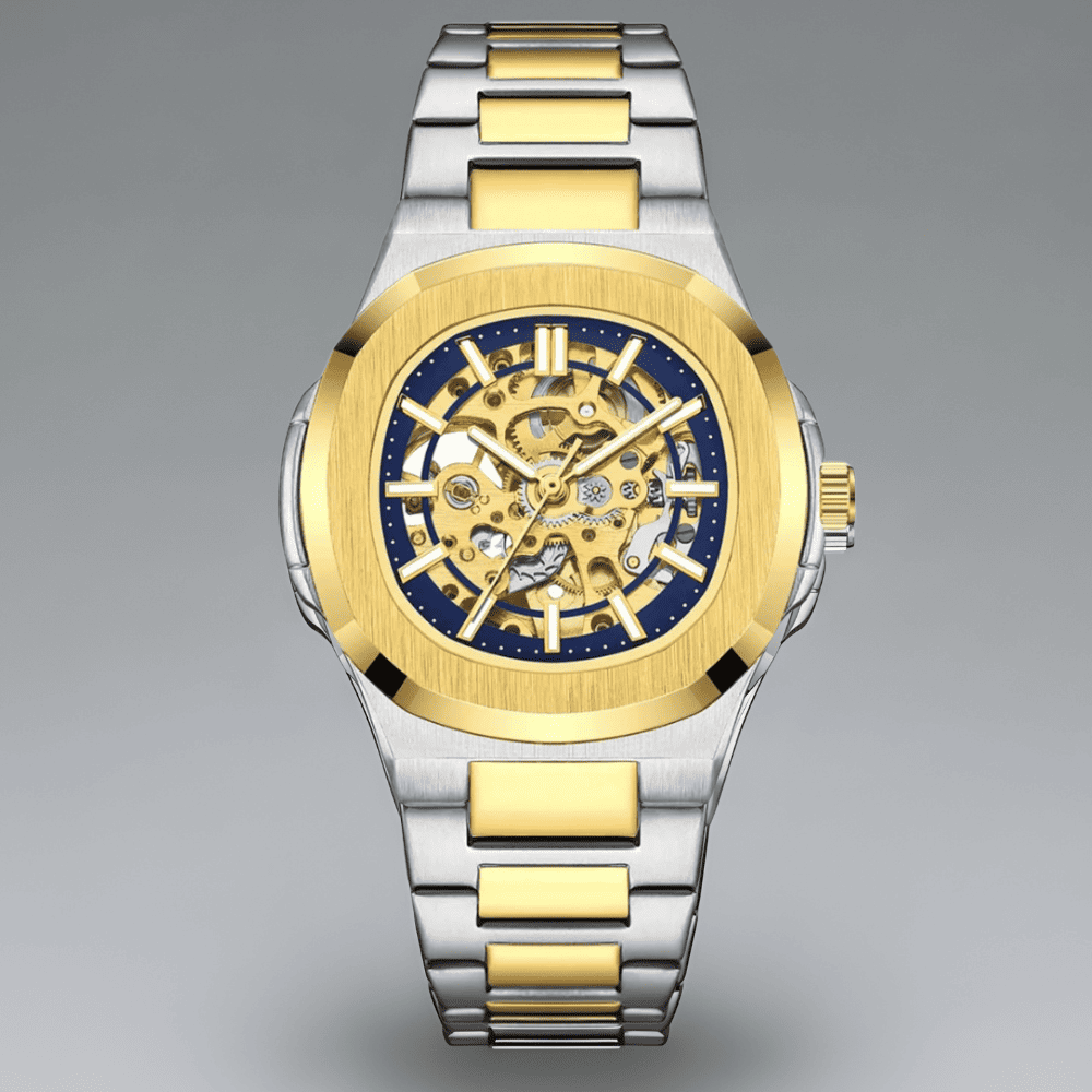 Automatic Watch – Steel Blue Nautilus-Style Edition