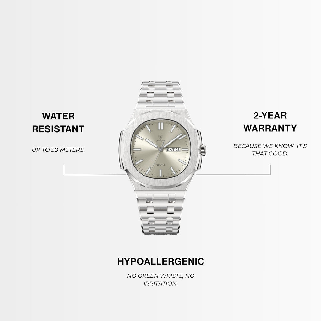 Quartz Watch – Steel Day-Date Luminous Edition