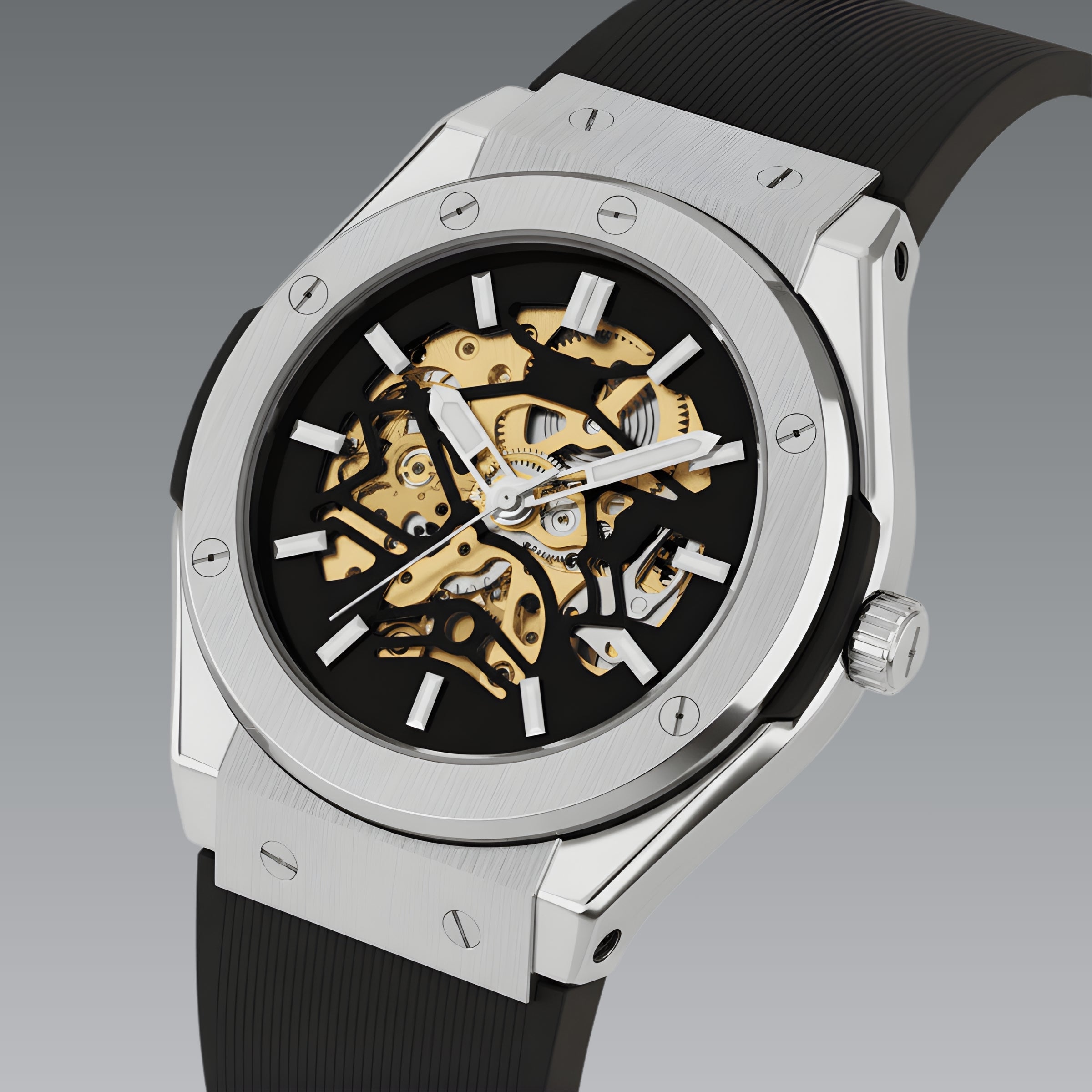 Automatic Watch – Steel Gold Movement Edition