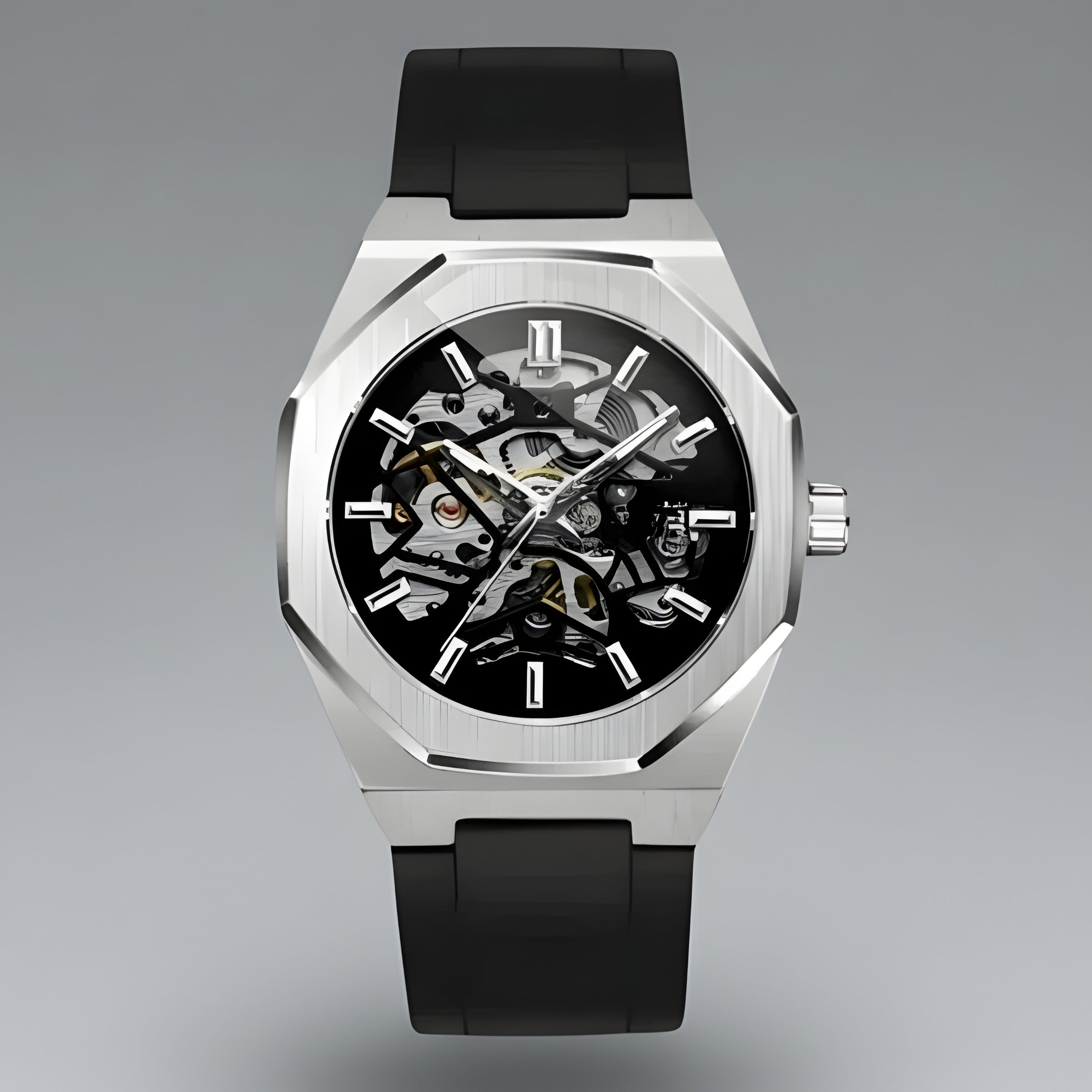 Automatic Watch – Octagonal Steel Silicone Edition