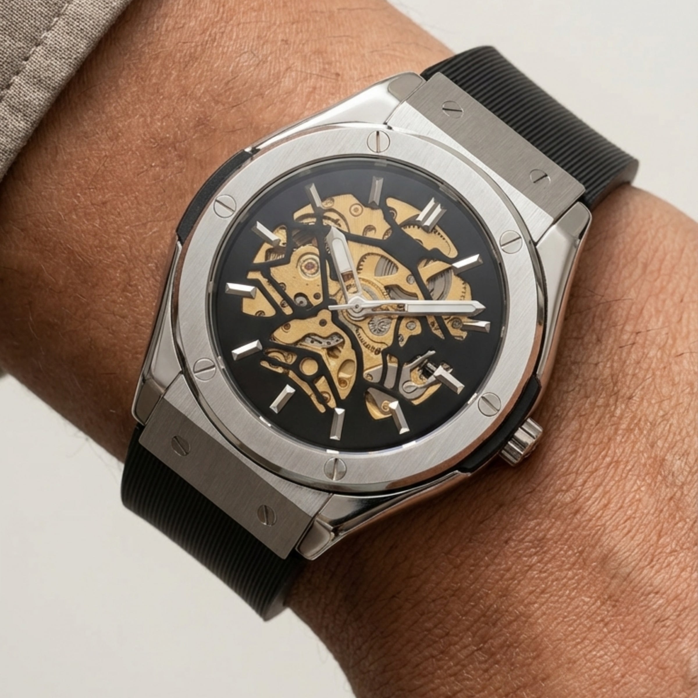 Automatic Watch – Steel Gold Movement Edition