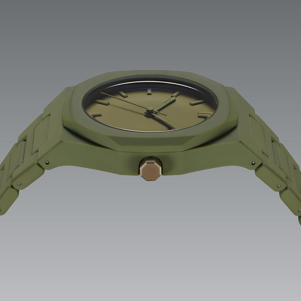 Quartz Watch – Polycarbonate Soft-Touch Forest Green Edition