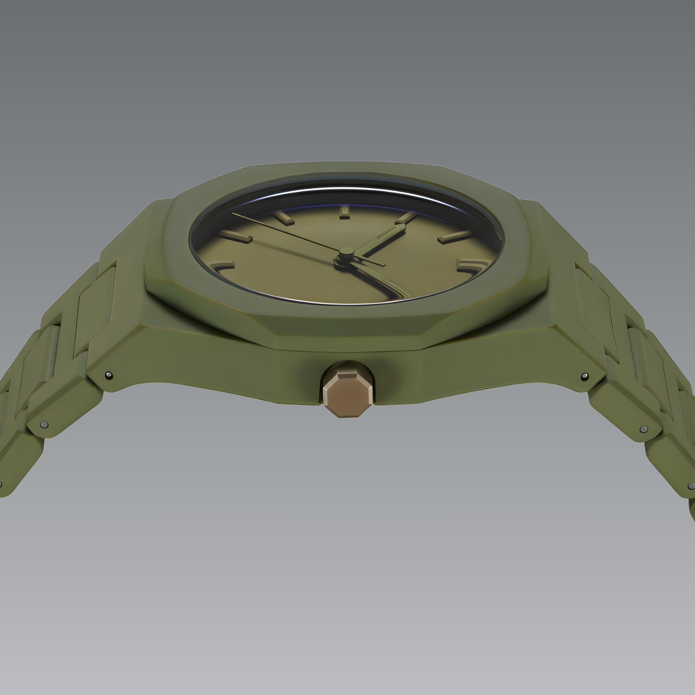 Quartz Watch – Polycarbonate Soft-Touch Forest Green Edition