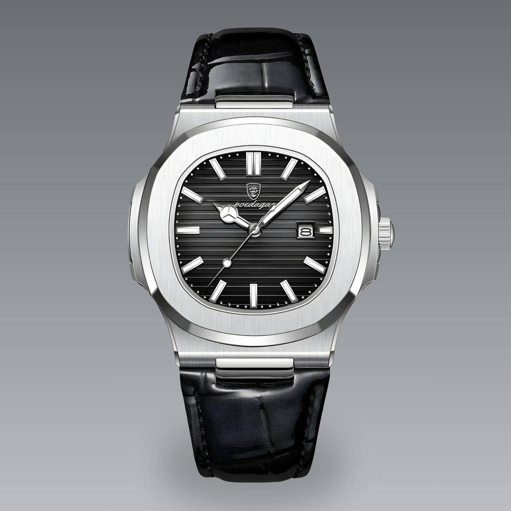 Quartz Watch – Leather Strap Date Luminous Edition