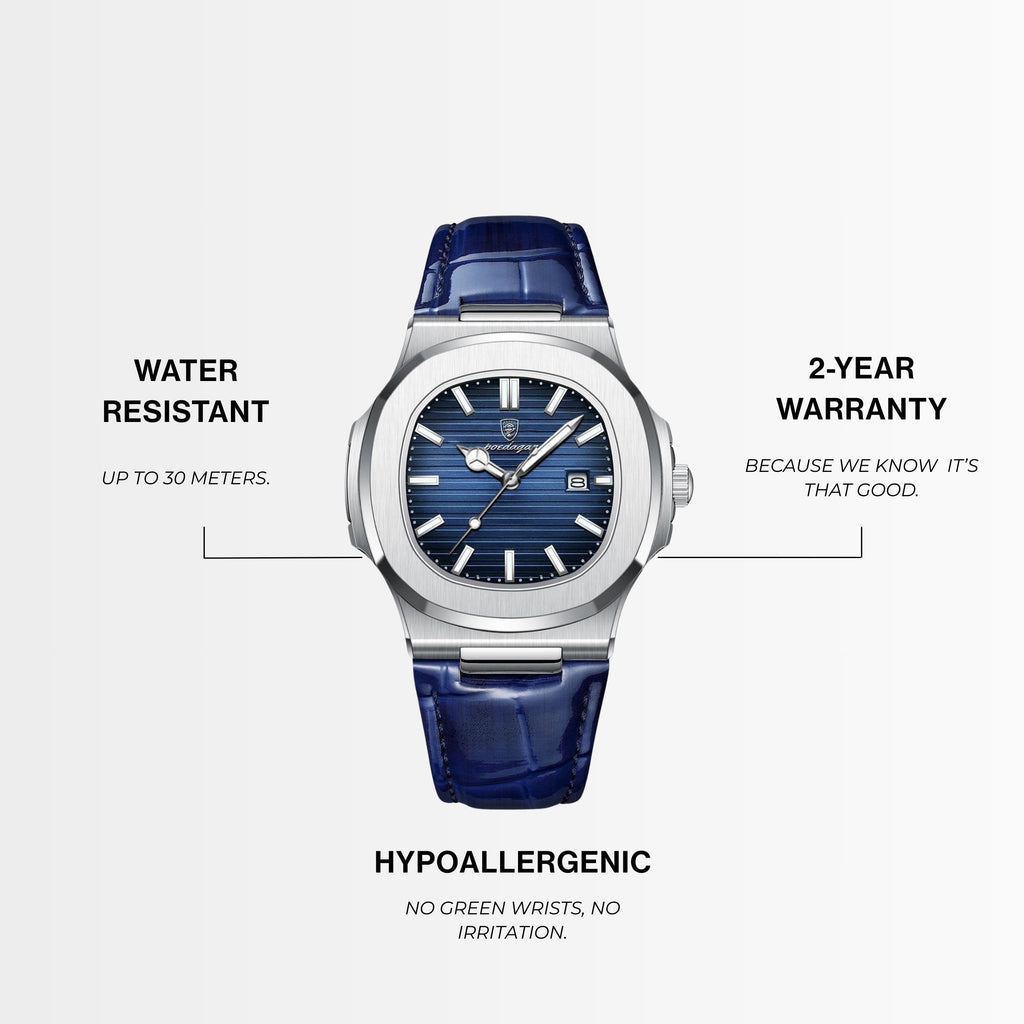 Quartz Watch – Leather Strap Date Luminous Edition