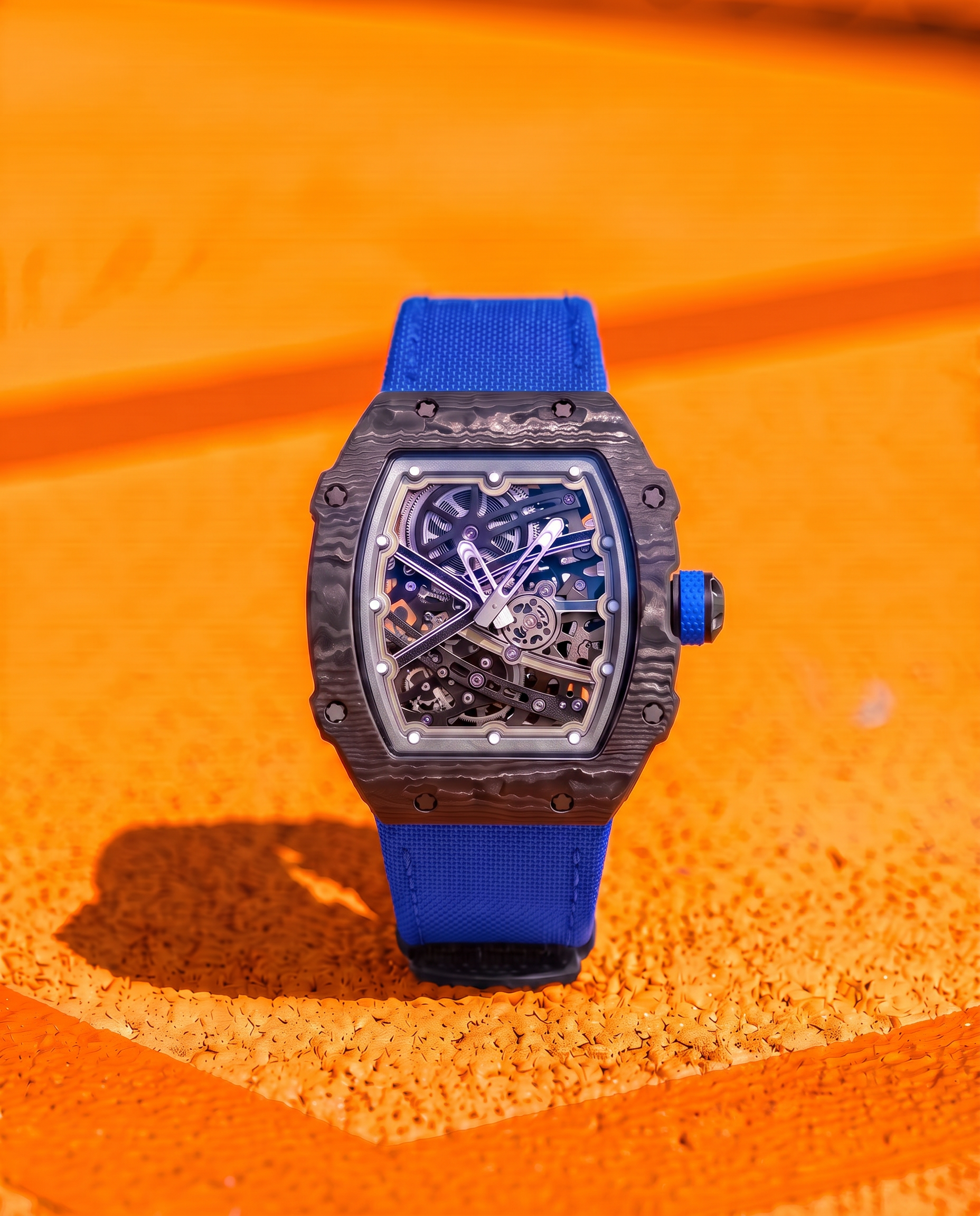 Skeleton Automatic Watch – Carbon Fiber Ocean Blue Edition