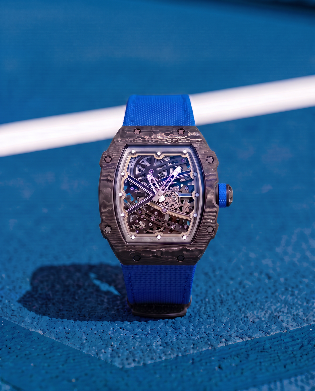 Skeleton Automatic Watch – Carbon Fiber Ocean Blue Edition