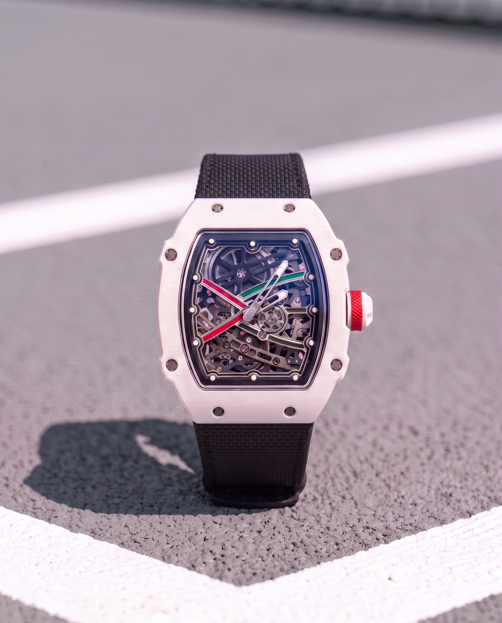 Skeleton Automatic Watch – White Monochrome Edition