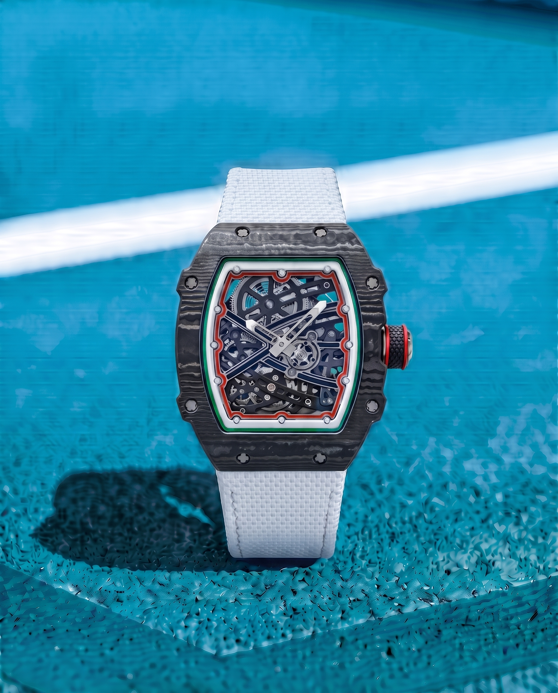 Skeleton Automatic Watch – Carbon Fiber Tricolor Edition