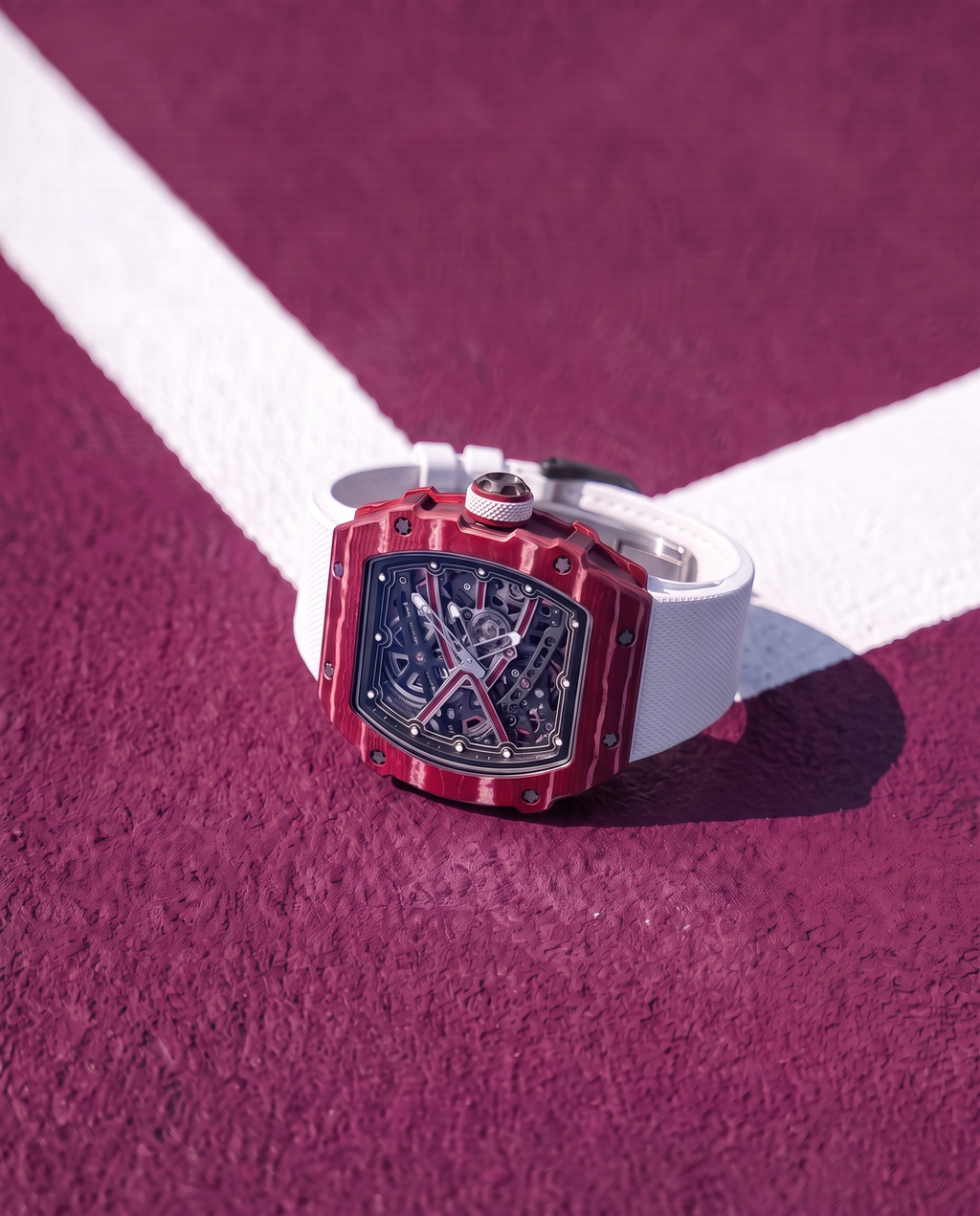 Skeleton Automatic Watch – Pink & White Statement Edition