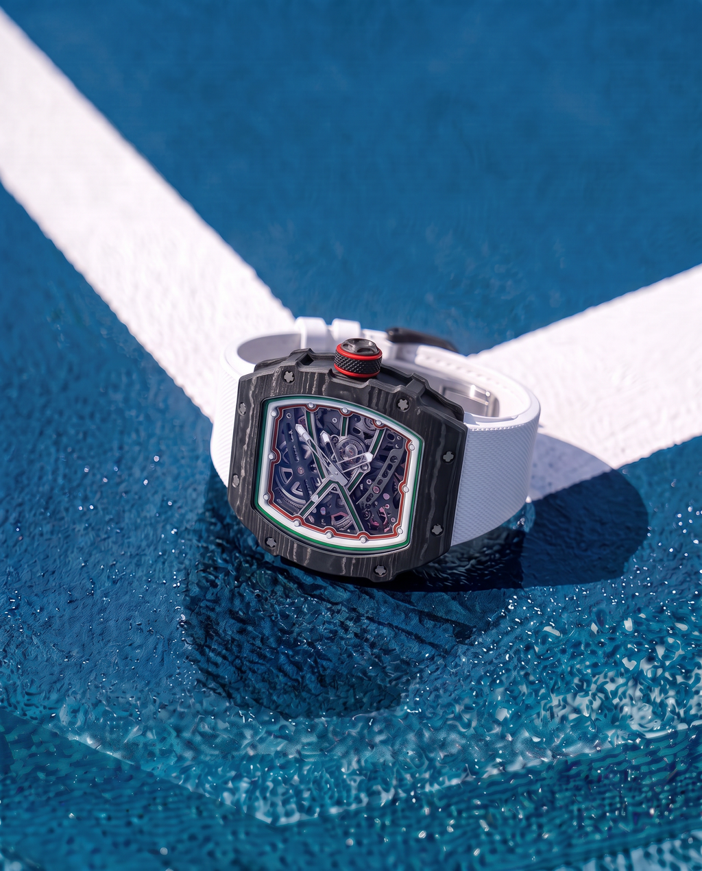 Skeleton Automatic Watch – Carbon Fiber Tricolor Edition