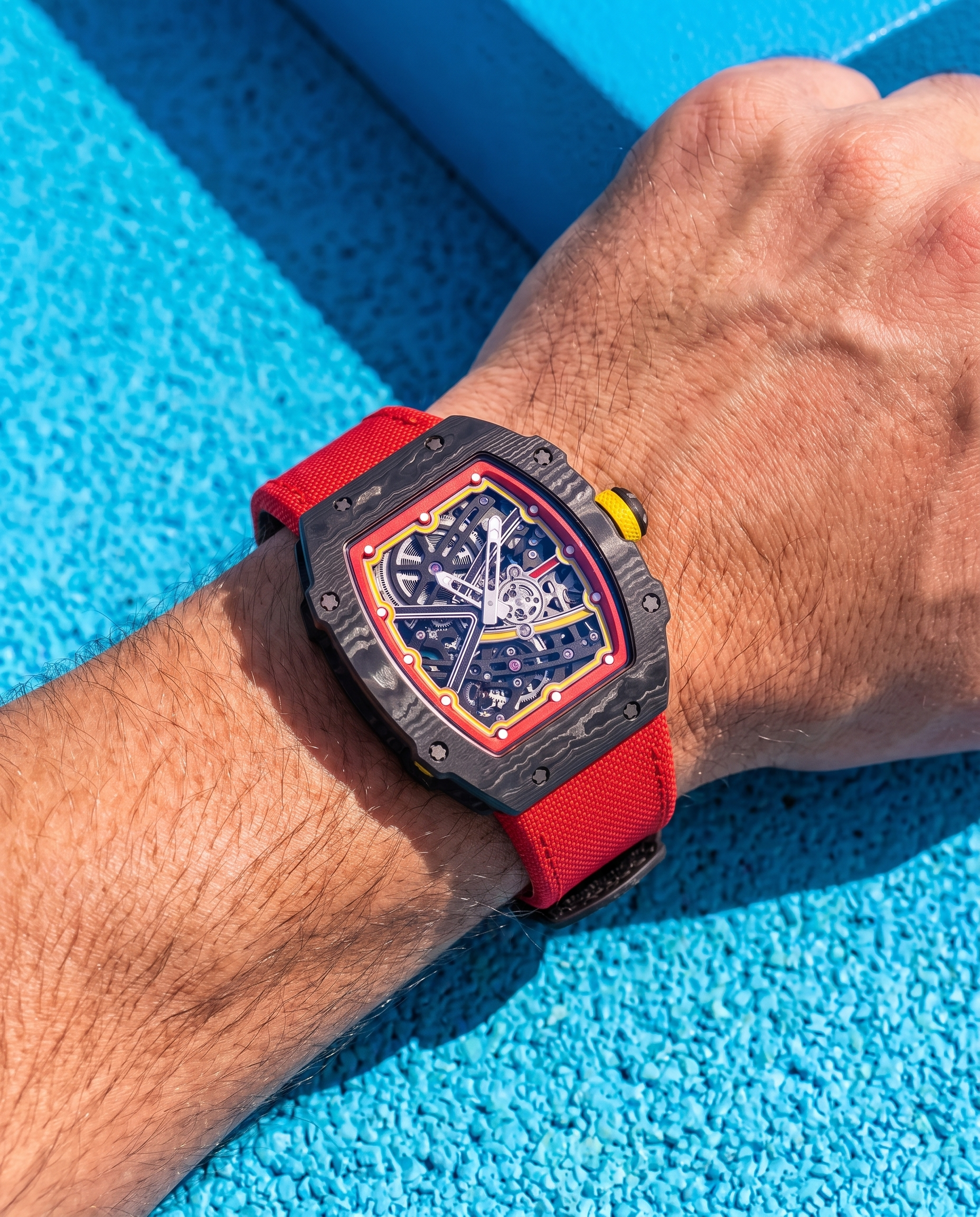 Skeleton Automatic Watch – Carbon Fiber Racing Red Edition