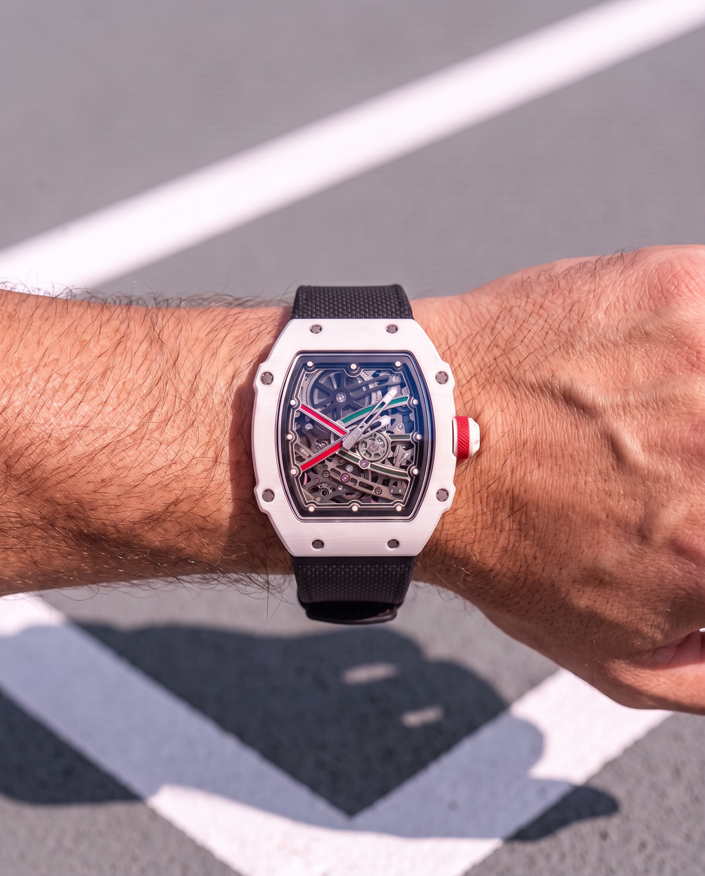 Skeleton Automatic Watch – White Monochrome Edition